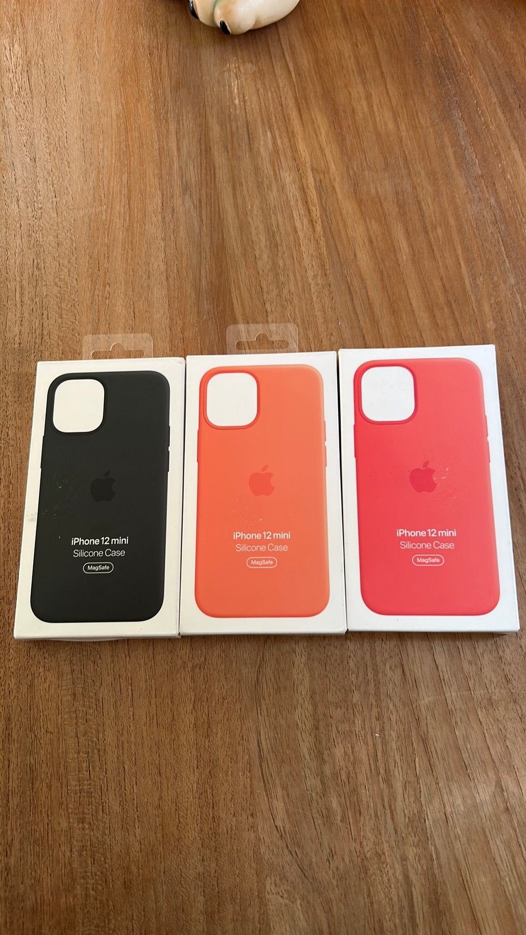 3x originele iPhone 12 mini silicone case MagSafe, Gebruikt, MagSafe, Oranje, Ophalen of Verzenden