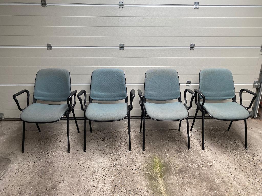 Gratis 4 bureaustoelen, Huis en Inrichting, Bureaustoelen, Ophalen, Gebruikt, Groen, Bureaustoel