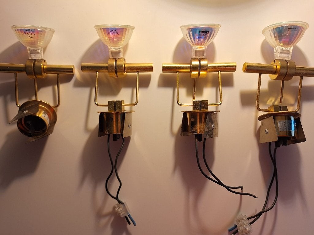 LED-inbouwspots (12V/50W) - jaren 70, Antiek en Kunst, Ophalen, Koper