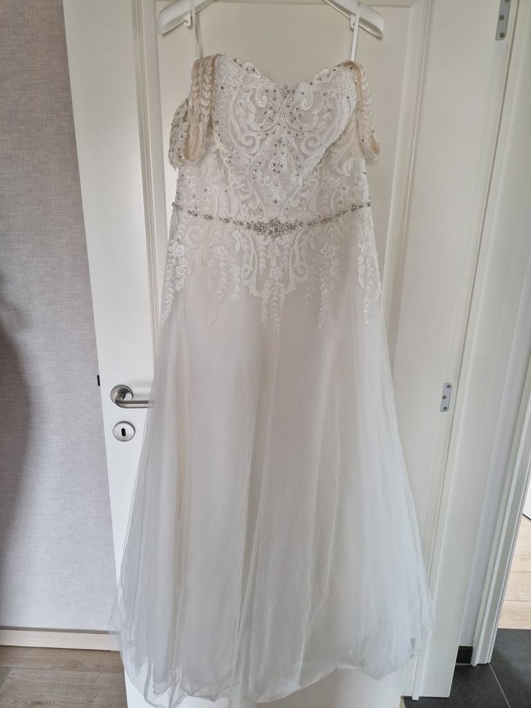 Trouwkleed maat 44, Kleding | Dames, Trouwkleding en Trouwaccessoires, Zo goed als nieuw, Trouwjurk, Wit, Ophalen