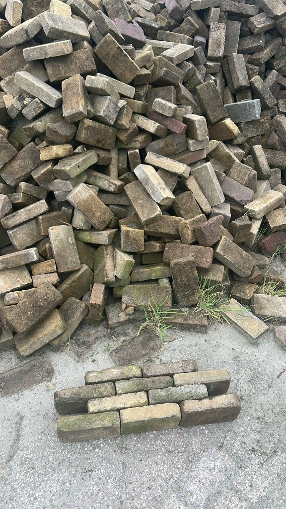 Waalformaat gebakken geel, Tuin en Terras, Tegels en Klinkers, Ophalen of Verzenden, Gebruikt, 10 m² of meer, Klinkers