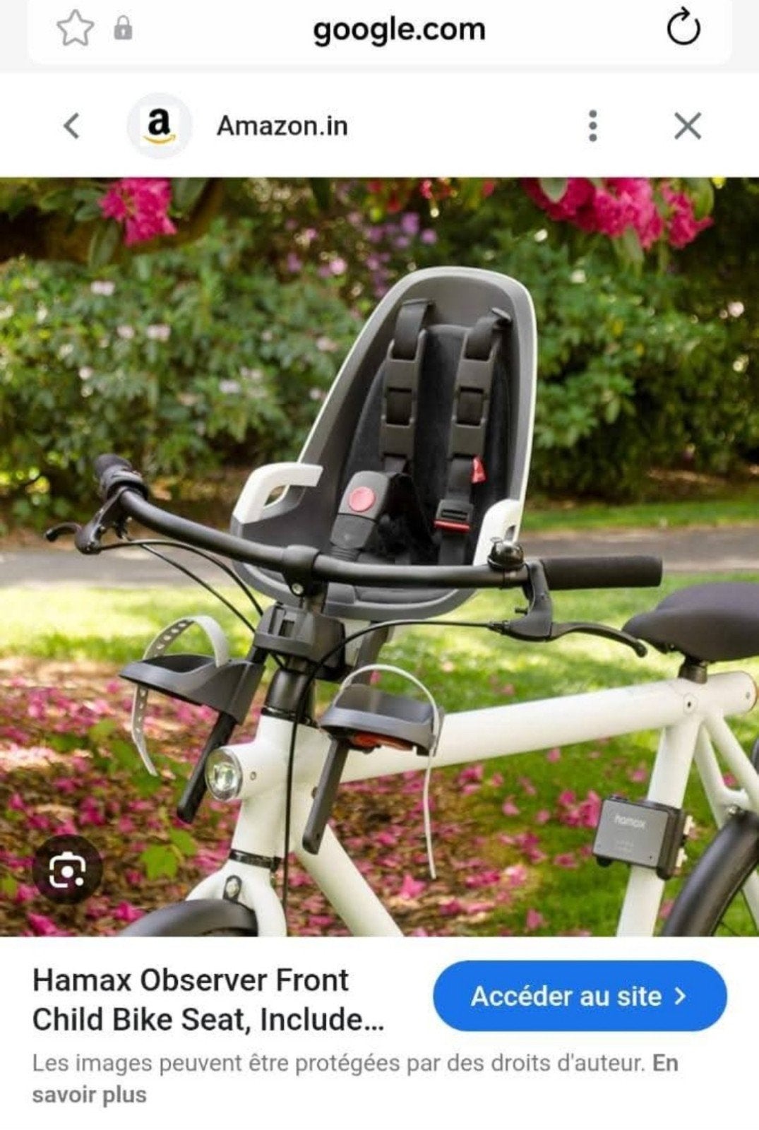 Siège vélo enfant guidon Hamax Observer, Enfants & Bébés, Enlèvement ou Envoi, Utilisé