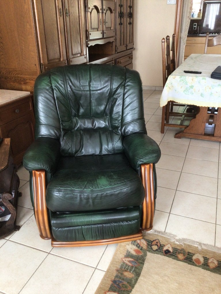Relaxzetel leder, Ophalen, Gebruikt, Leer, Klassiek
