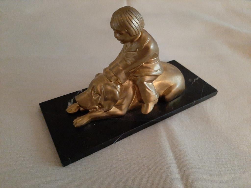 Art deco beeldje, Ophalen, Brons