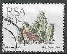 Zuid-Afrika 1988 - Yvert 668 - Vetplanten met bloemen (ST), Postzegels en Munten, Verzenden, Zuid-Afrika, Gestempeld