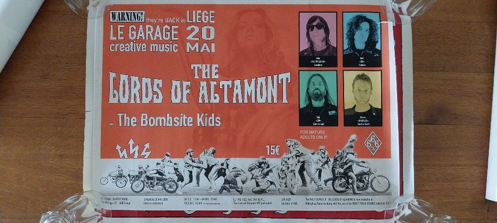 Originele concertposter - THE LORDS OF ALTAMONT, Gebruikt, Rechthoekig Liggend, Ophalen of Verzenden, A1 t/m A3