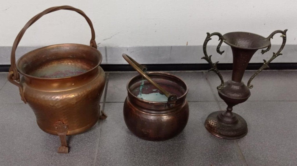 Koperen potten en vaas, Ophalen of Verzenden, Koper