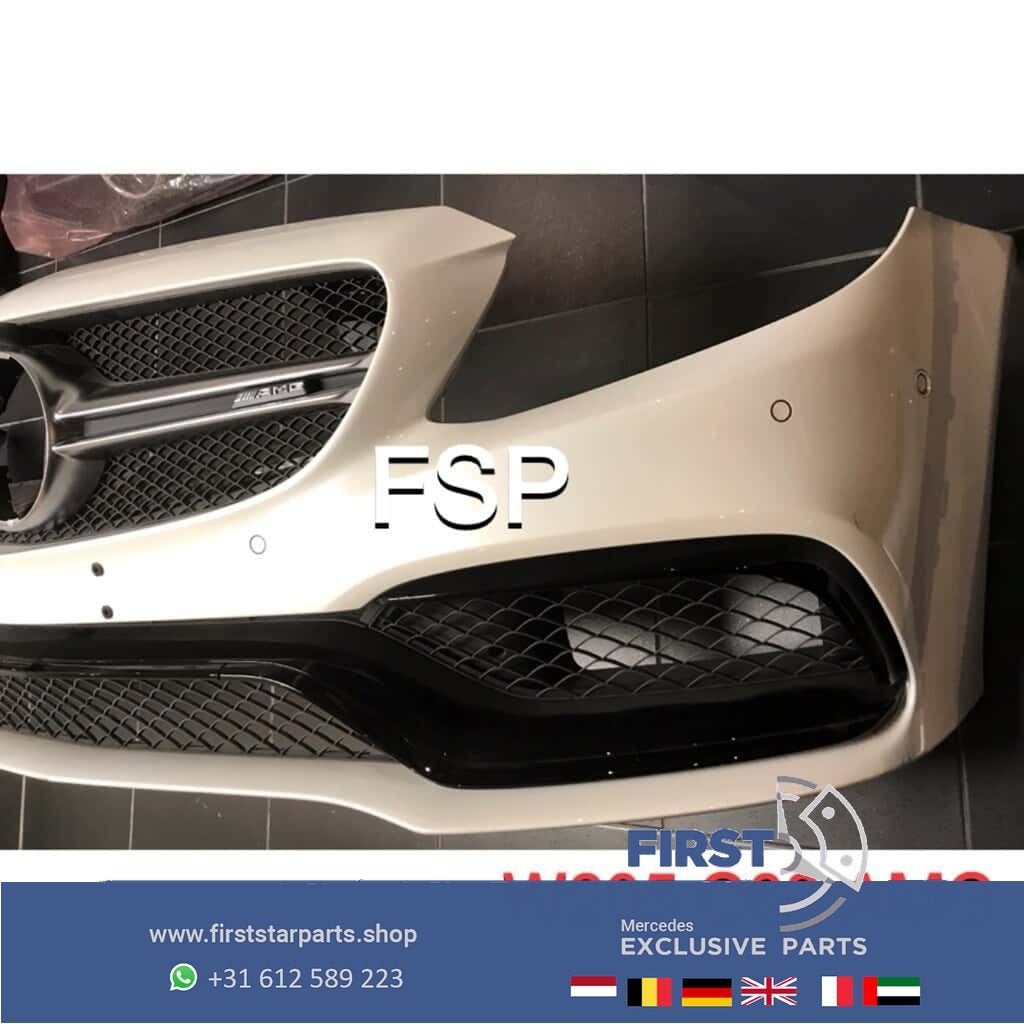 C 63 S AMG Voorbumper W205 2019 Mercedes C Klasse WIT origin, Utilisé, -, Avant, -