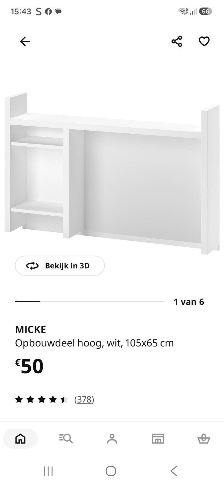 MICKE opbouwdeel bureau ikea, Enlèvement, Utilisé