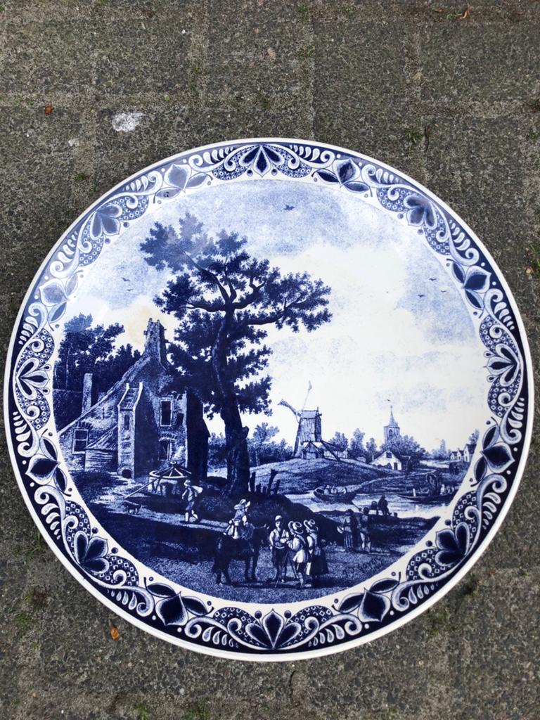 Wandbord Delfts blauw, Antiek en Kunst, Ophalen