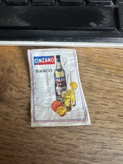 luciferdoos etiket label Cinzano bianco, Gebruikt, Ophalen of Verzenden, Info@cinnzo,et, Cinzano