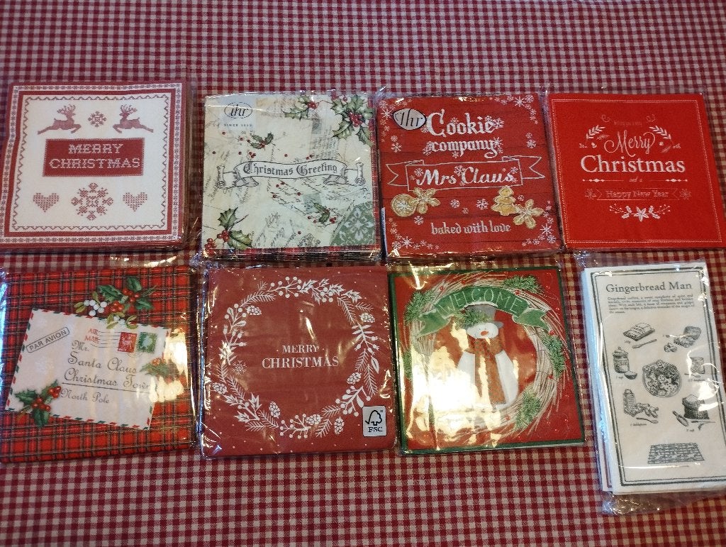 24 decoupage servetten kerst, Verzenden, Nieuw, Meerkleurig, Papier of Karton