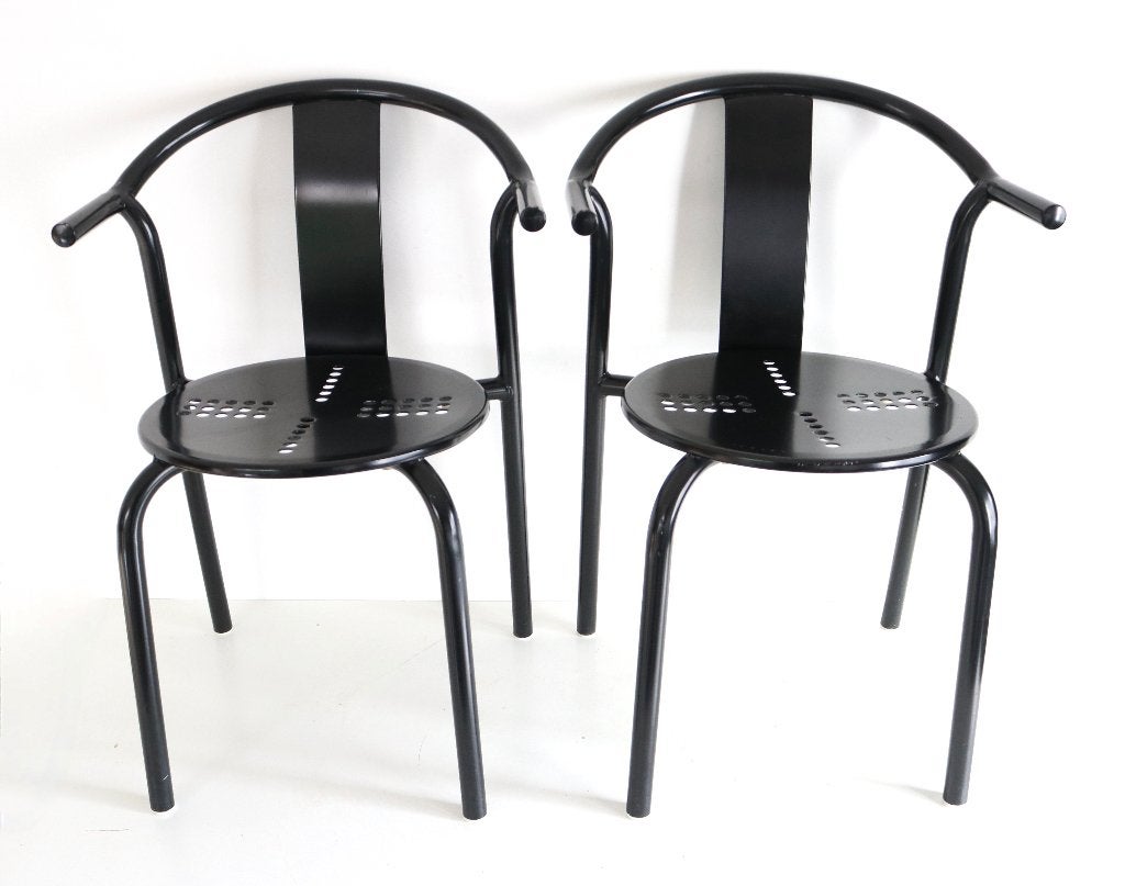 2 Vintage Ikea stoelen model 'Maxmo', metal, 1986, Sweden, Antiek en Kunst, Ophalen