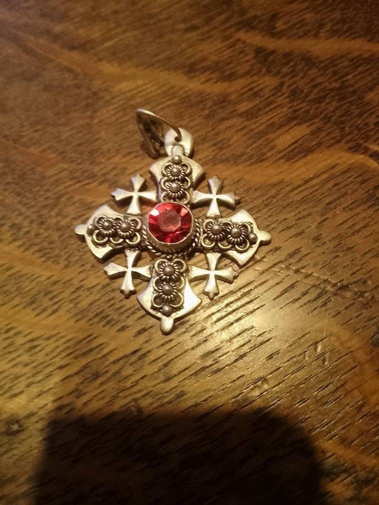 CROIX DE JERUSALEM ARGENT, Enlèvement ou Envoi, Utilisé, Croix ou Symbole, Argent
