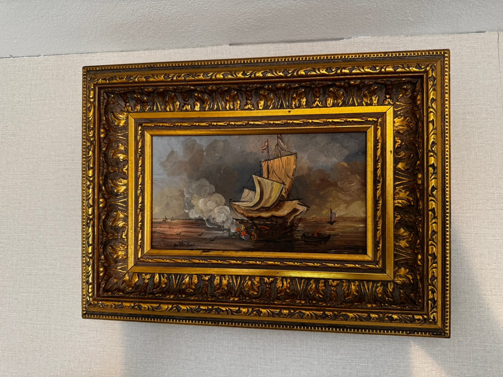 Peinture maritime, Antiquités & Art, Enlèvement ou Envoi, Toile