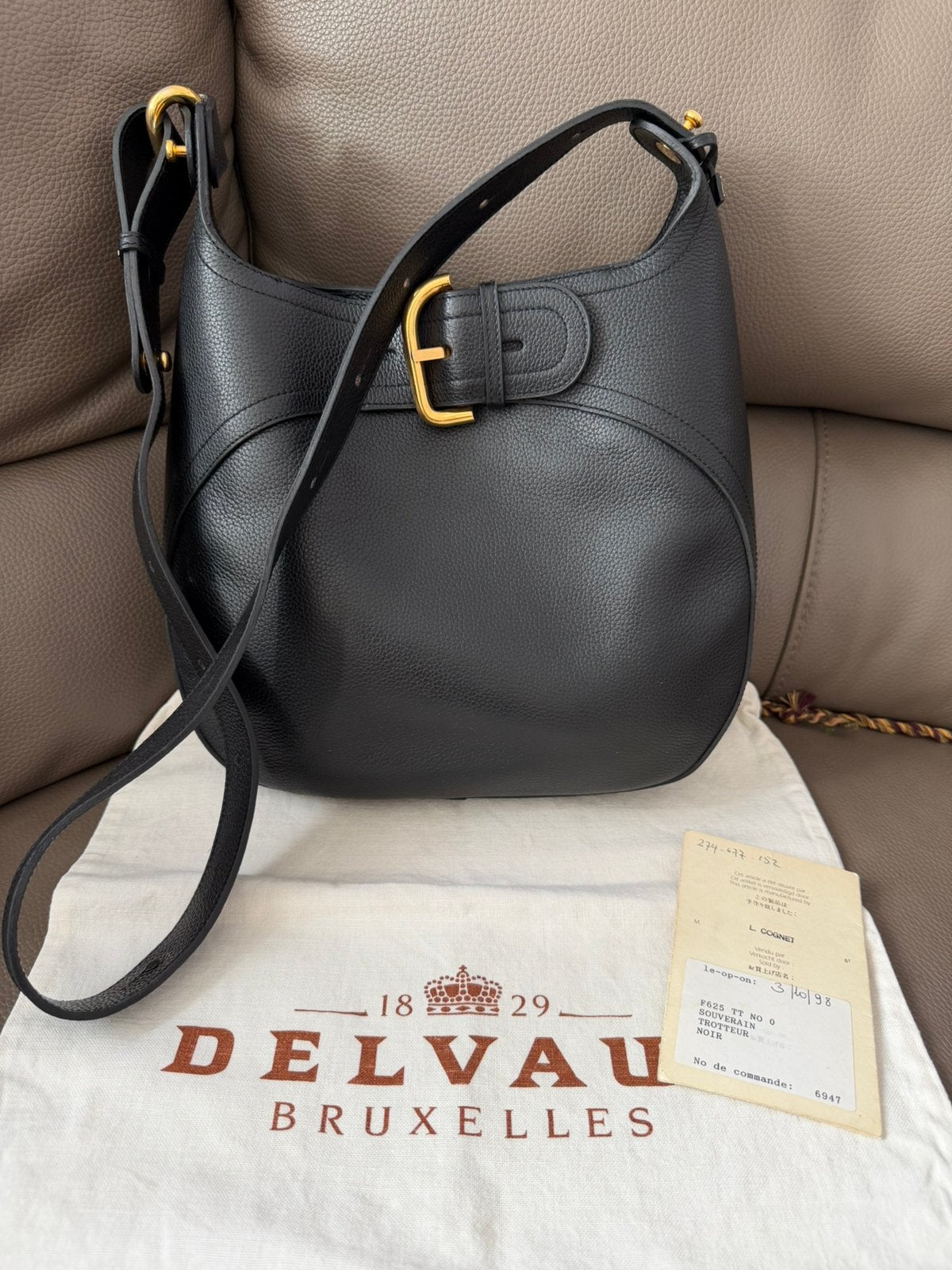Delvaux Souverain noir doré avec certificat, Ophalen of Verzenden, Zo goed als nieuw, Zwart