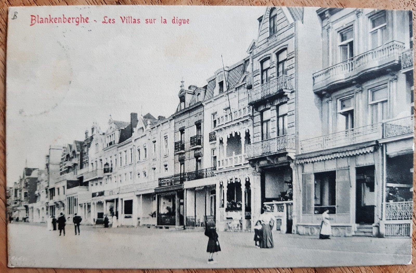 postkaart BLANKENBERGE les villas de la digue ZEEDIJK  1907, Ophalen of Verzenden
