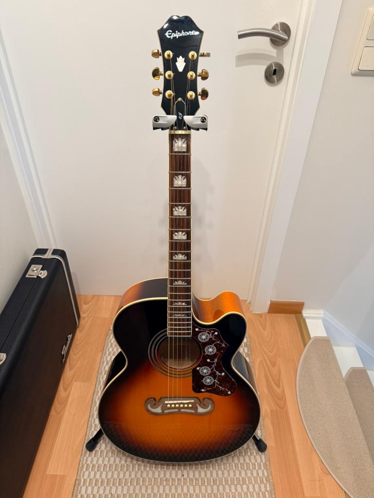 Epiphone Semi-akoestische gitaar + case. Mint! Pricedrop!, Muziek en Instrumenten, Ophalen, Zo goed als nieuw