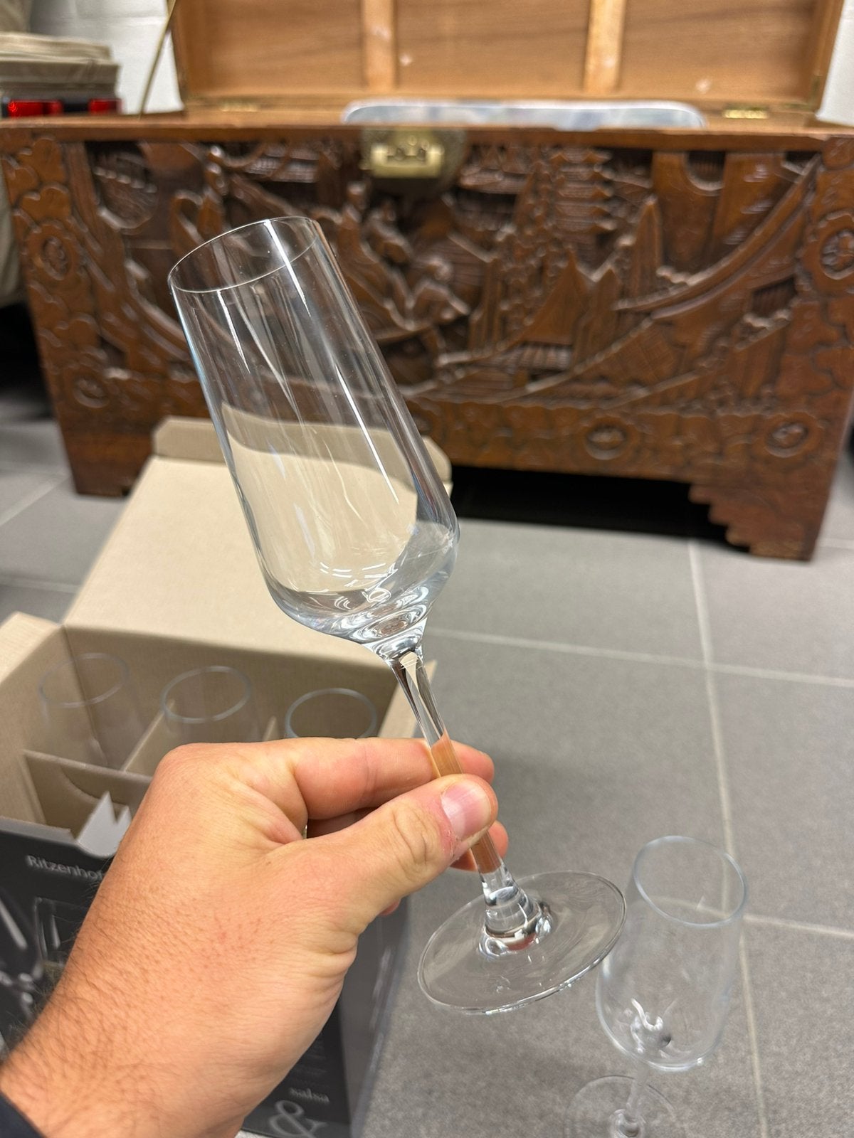 Set van 6 Champagneglazen / Cava Flûtes (in Doos), Verzamelen, Ophalen, Zo goed als nieuw