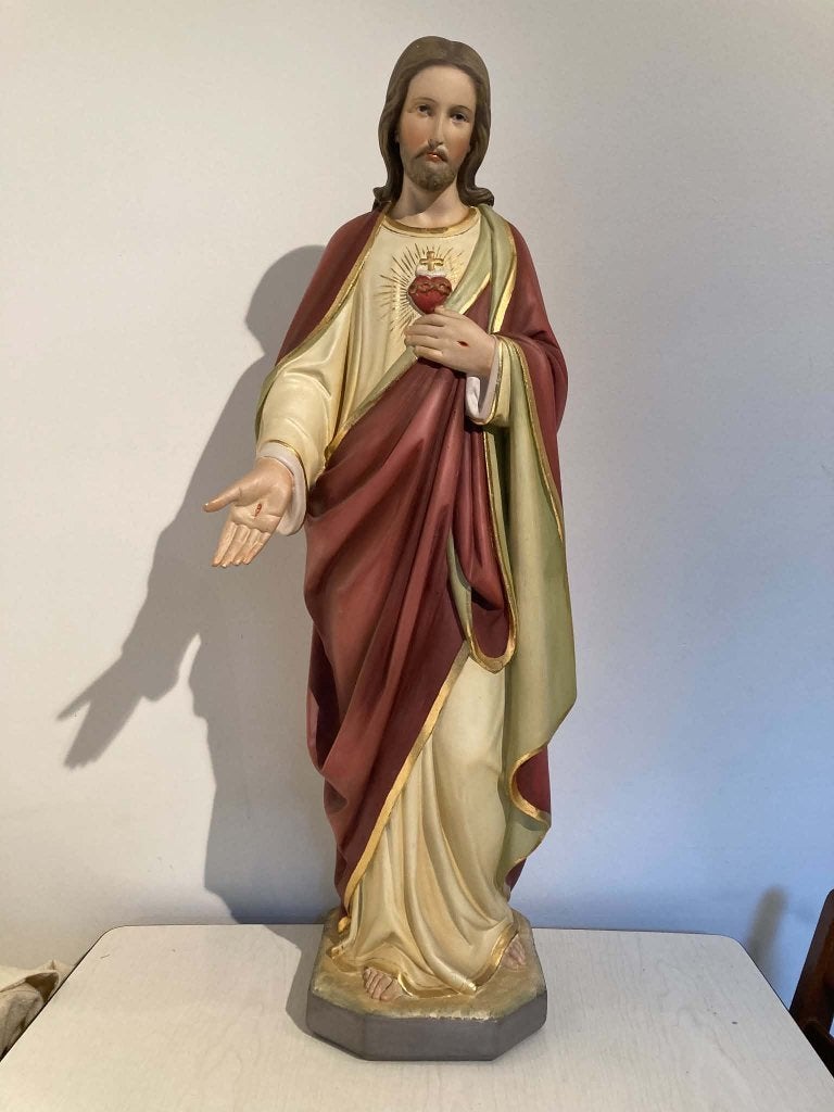 Groot beeld Heilig Hart van Jezus (82 cm), Antiek en Kunst, Ophalen
