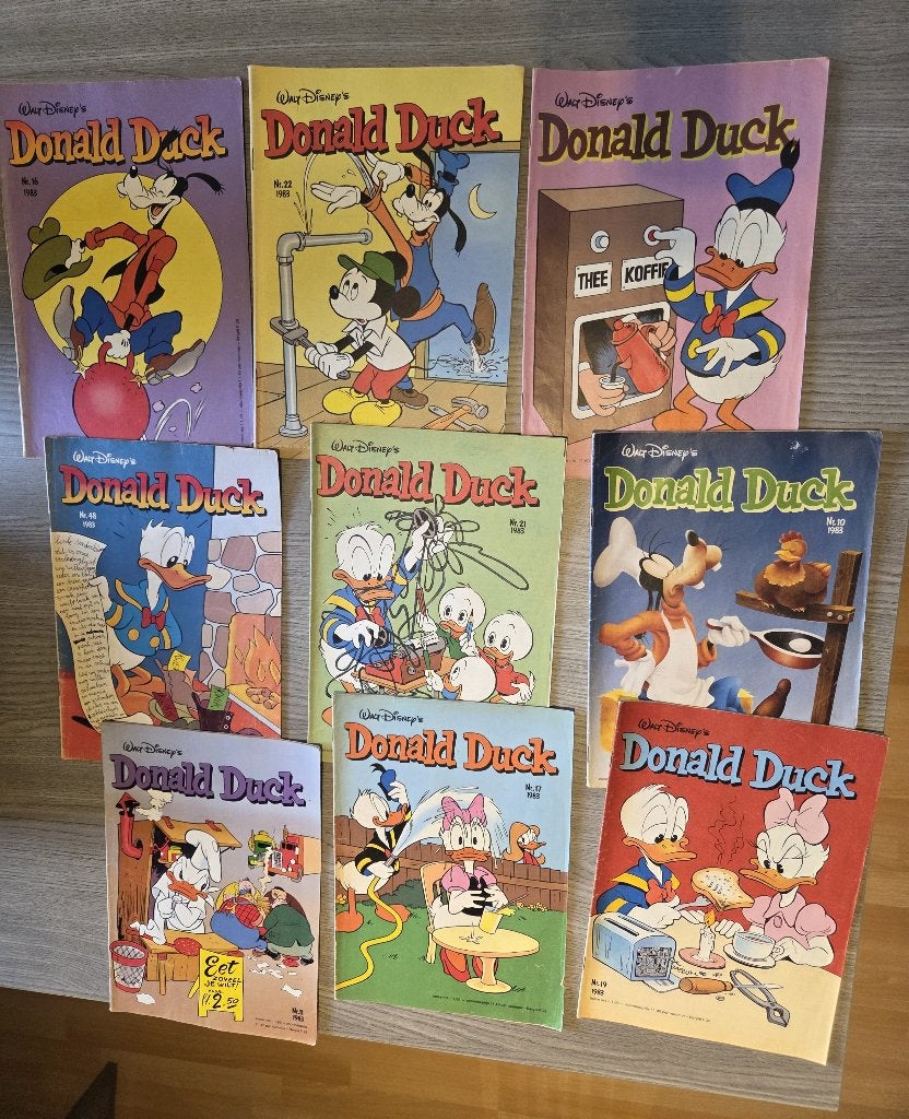 Donald Duck strips vanaf 1983 (+70 stuks), Boeken, Gelezen, Walt Disney, Europa, Ophalen of Verzenden