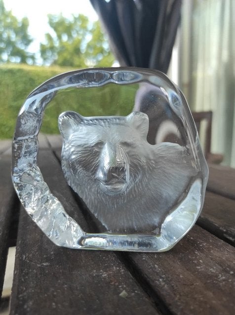Crystal d'arques beer standbeeld decoratie stuk dier, Ophalen, Gebruikt, Dier