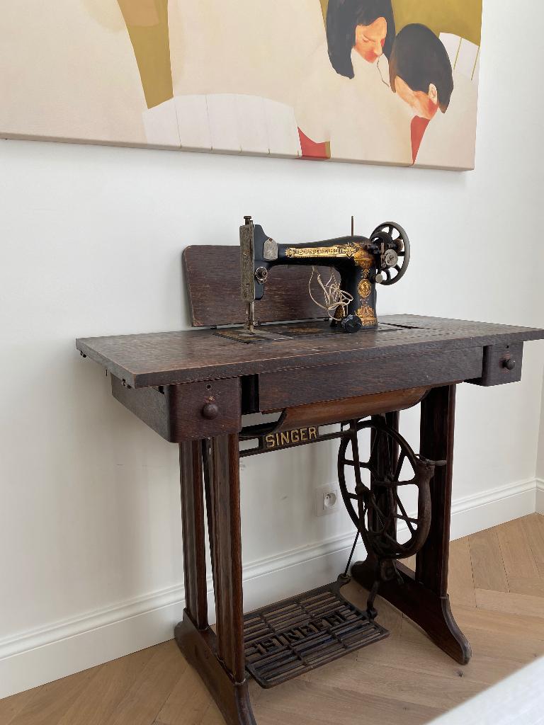 Machine à coudre Singer ancienne (1924) étui d'origine, Enlèvement