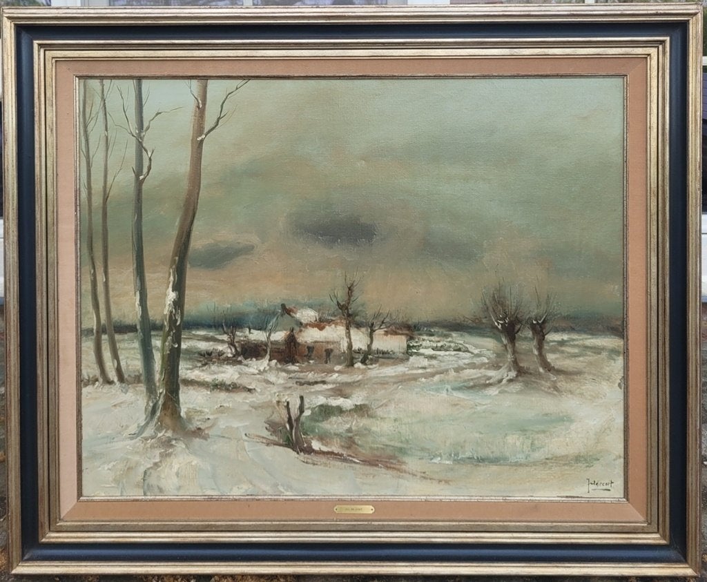 Juul DE CORT, winterlandschap, Ophalen, Gesigneerd, Doek