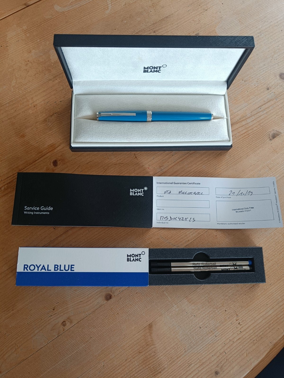 Mont Blanc Pix Rollerball Petrol Blue met garantiebewijs, Collections, Enlèvement ou Envoi, Avec boîte, Mont Blanc, Comme neuf