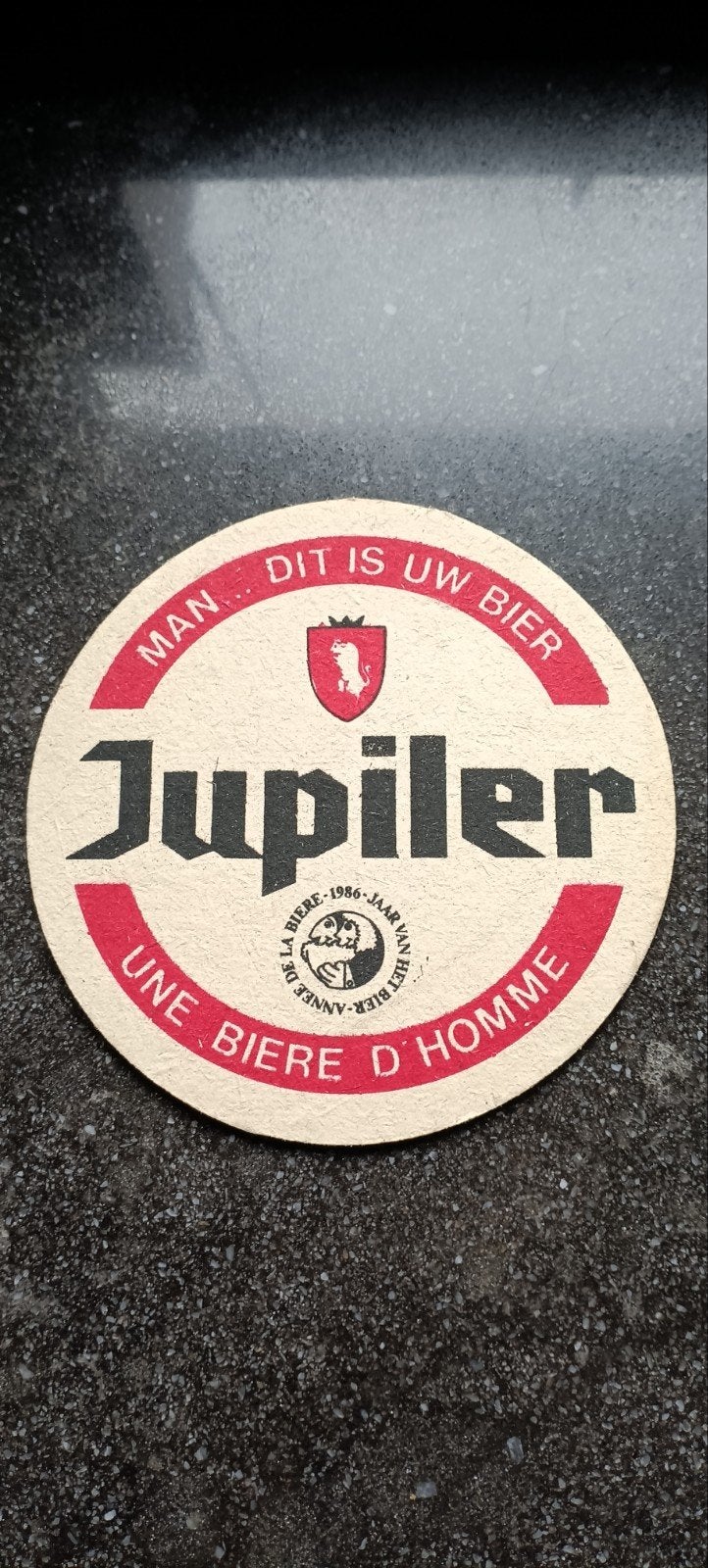 Oud bierviltje jupiler bier 1986, Verzamelen, Ophalen of Verzenden, Jupiler
