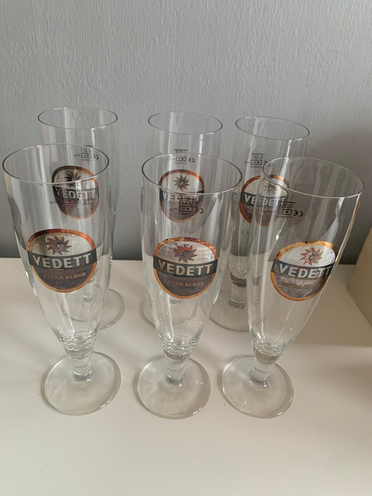 6 verres VEDETT EXTRA BLOND, Collections, Enlèvement ou Envoi, Neuf