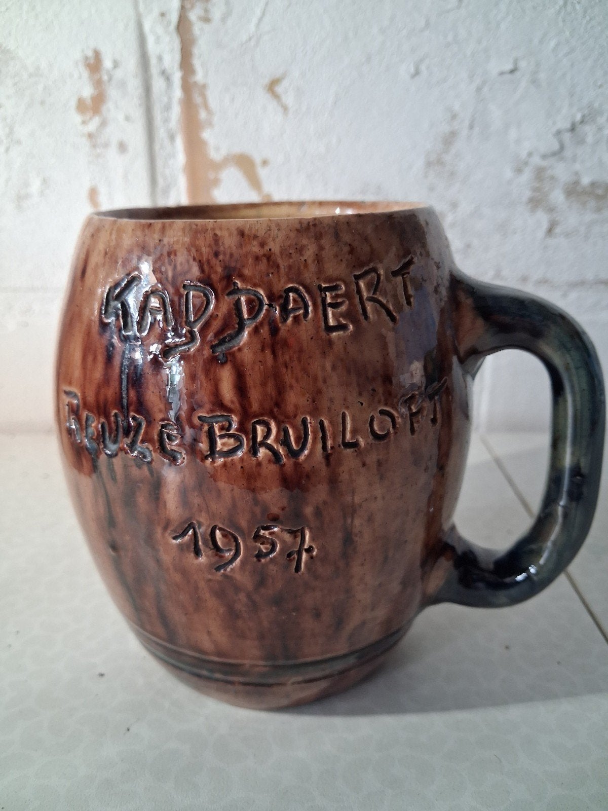 Vlaams aardewerk bierpot Kappaert reuzebruiloft, Antiek en Kunst, Ophalen of Verzenden