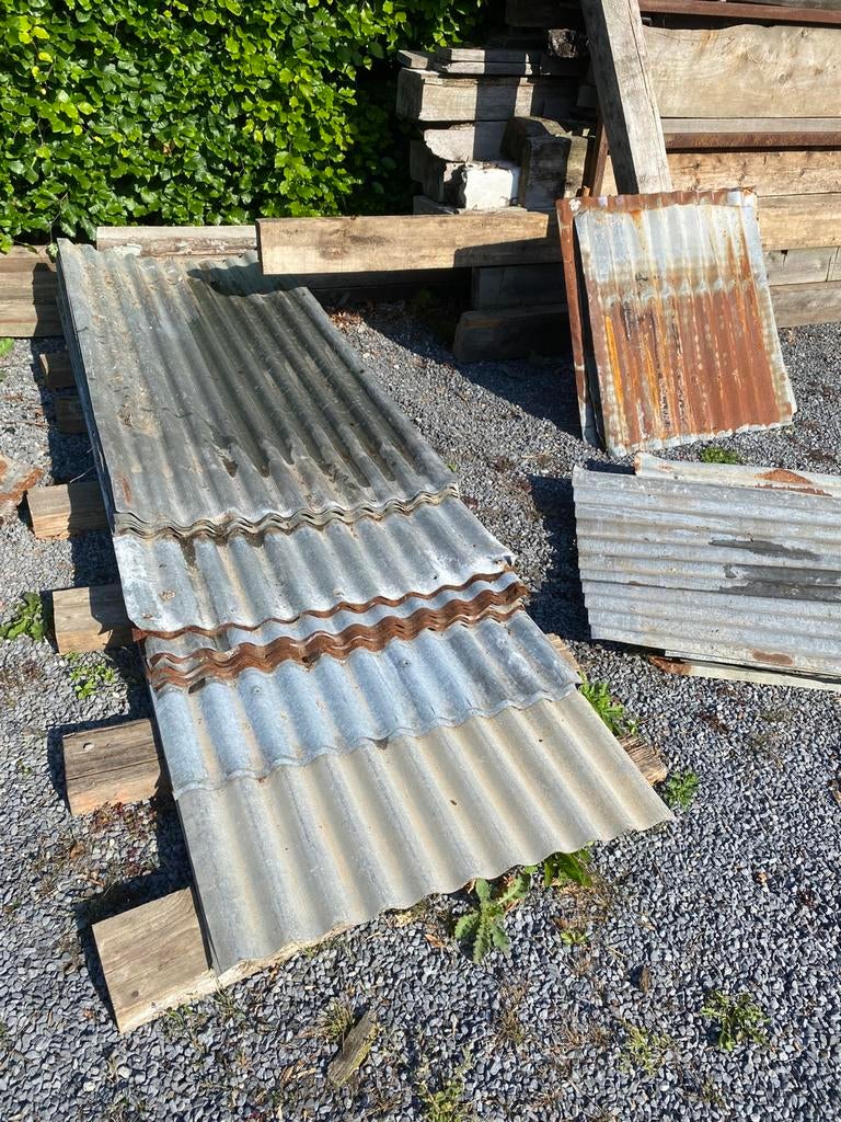 Vintage dakplaten ijzer goflplaten, Doe-het-zelf en Bouw, Ophalen, Zo goed als nieuw
