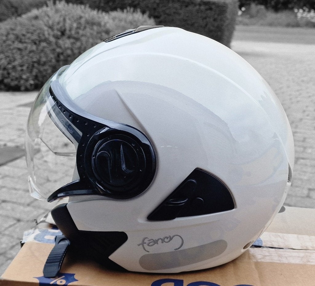 Witte Stormer Jethelm (Maat L), Motoren, Jethelm, L, Tweedehands, Ophalen