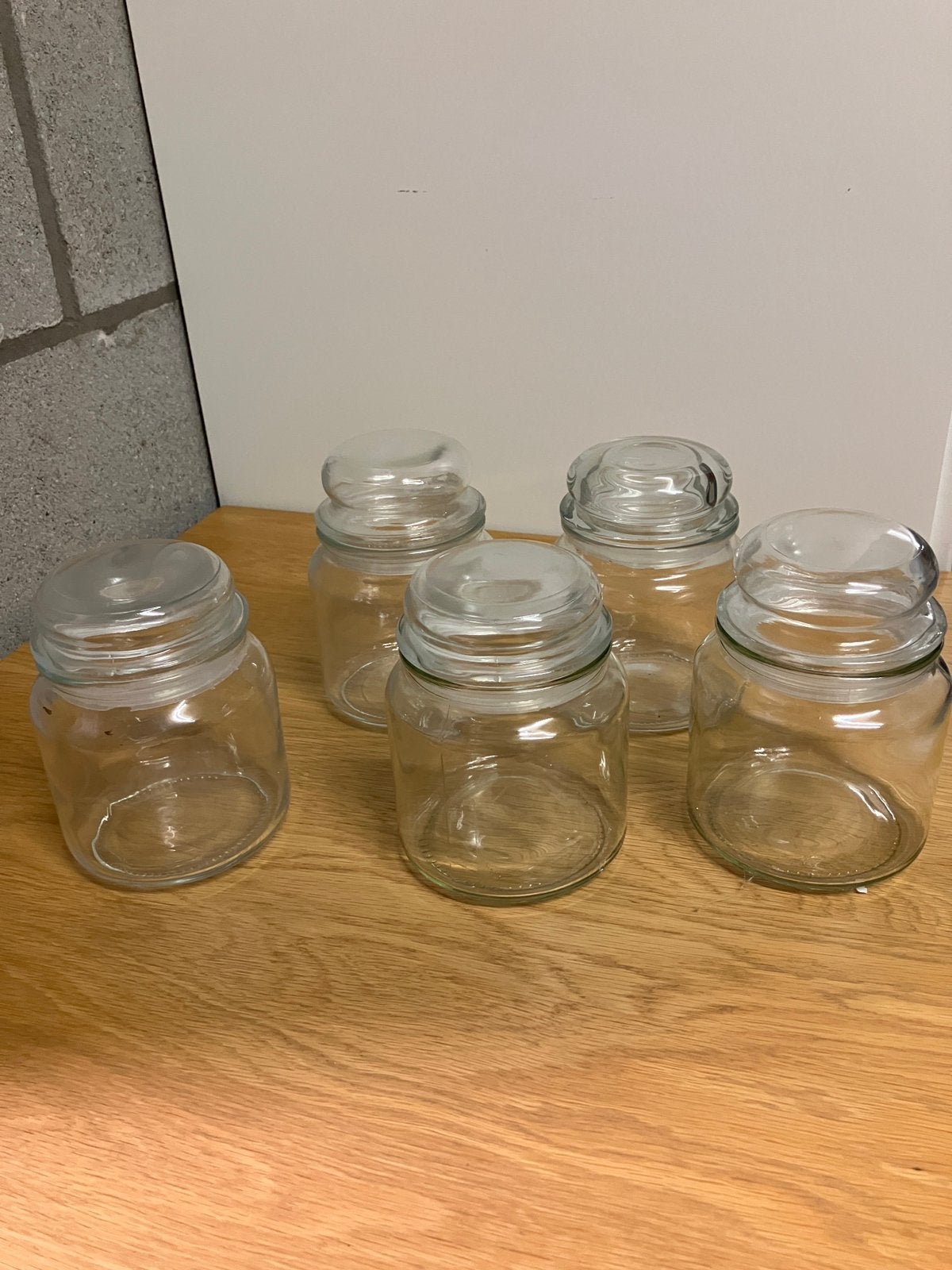 Set van 5 glazen potten/ bokalen met deksel, Ophalen of Verzenden, Zo goed als nieuw