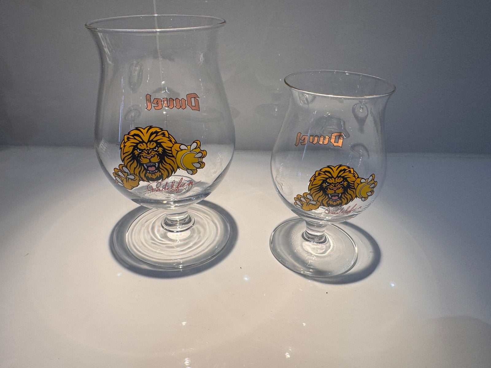 Duvel glazen padel fun 33 cl en 16,5 cl te koop, Verzamelen, Biermerken, Ophalen of Verzenden, Zo goed als nieuw, Duvel