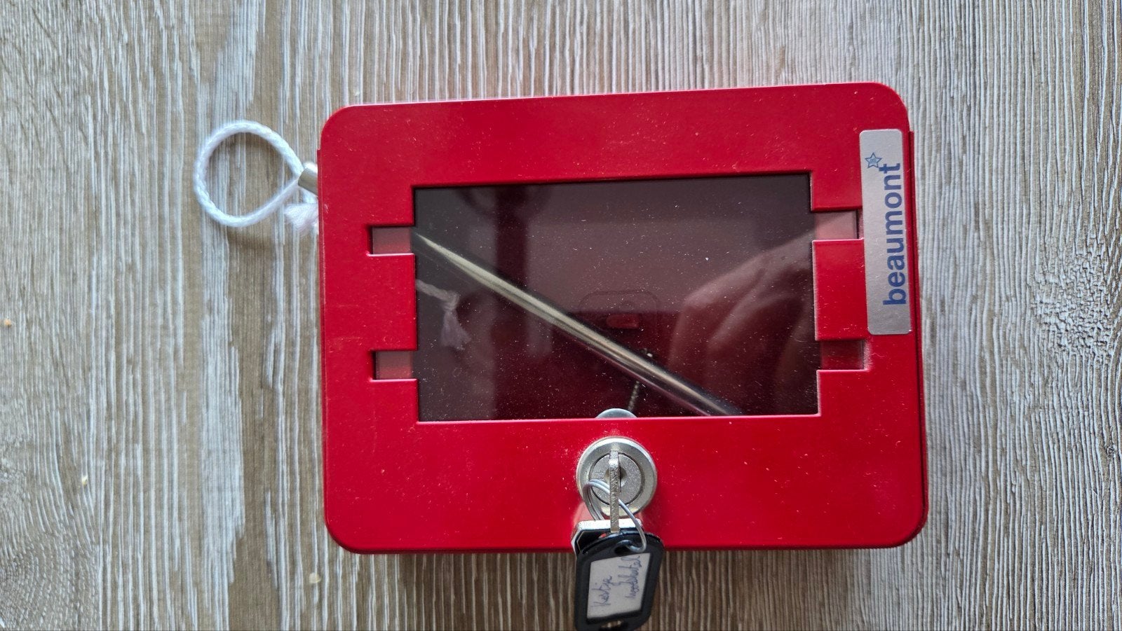 Noodsleutelkastje & vervangglas, Ophalen, Zo goed als nieuw, Rood