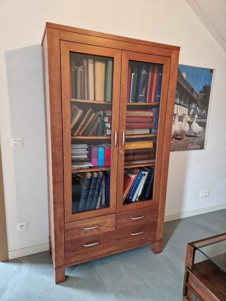 Vitrine kast hout, Huis en Inrichting, Ophalen, Gebruikt, Klassiek, 150 tot 200 cm