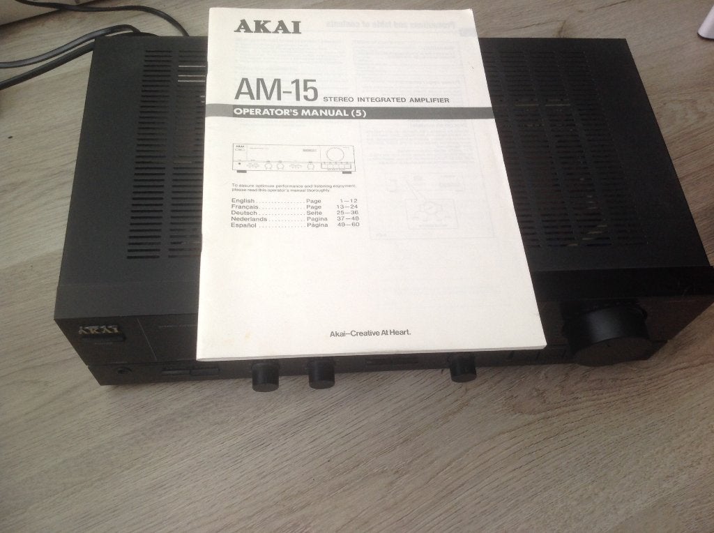 Sets=Akai AM-15 Stereo Integrated Amplifier + Sony CDP-M205, Lecteur CD, Enlèvement ou Envoi, Comme neuf, Composants en vrac