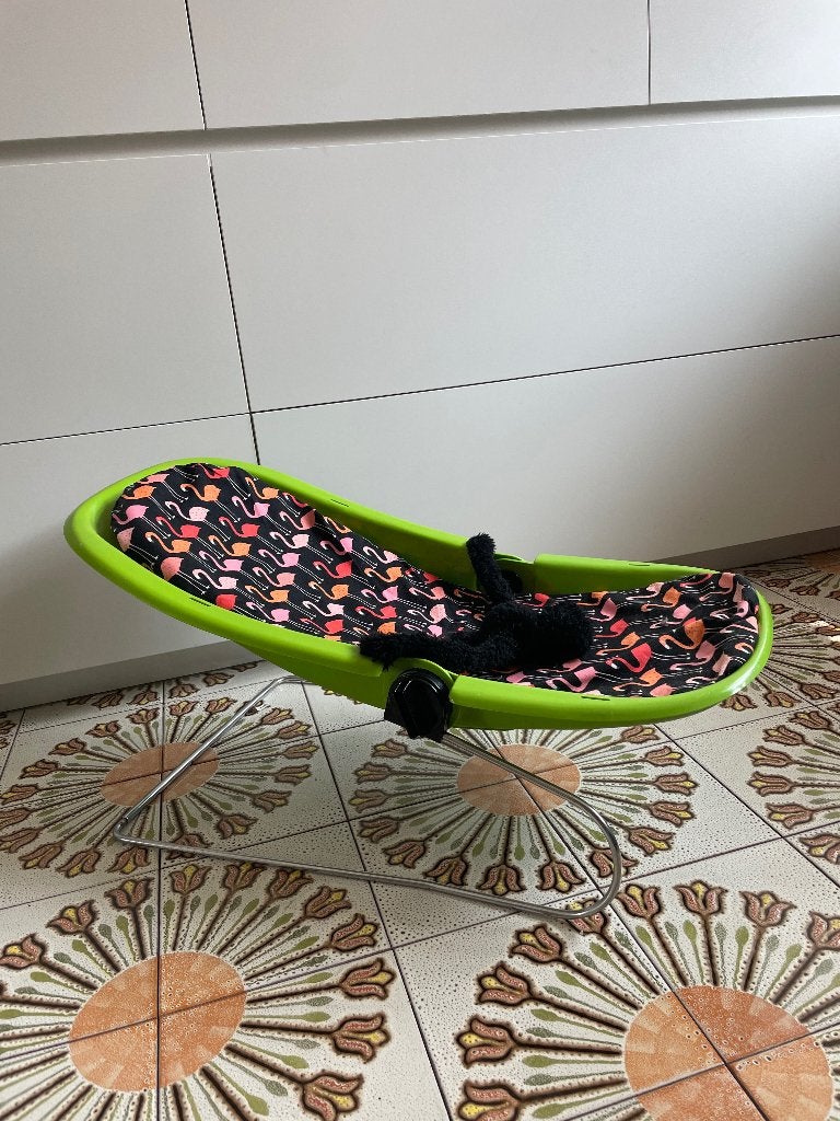 Vintage wipstoeltje, nieuw kussen, 2 zelfgemaakte hoezen, Kinderen en Baby's, Wipstoeltjes, Ophalen, Gebruikt, Wipstoel, Met gordel(s) of riempje(s)