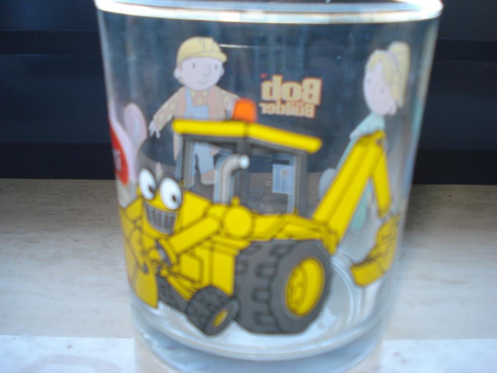 Vintage verzamelglas Bob de Bouwer uit 2002 (Penotti), Ophalen, Zo goed als nieuw, Frisdrankglas