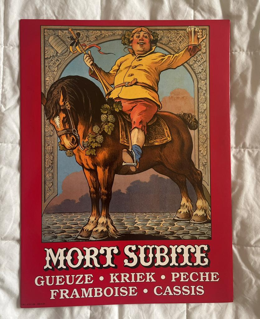 Mort Subite Gueuze Cherry Peche Framboise Cassis, Collections, Enlèvement ou Envoi, Utilisé, Panneau, Plaque ou Plaquette publicitaire