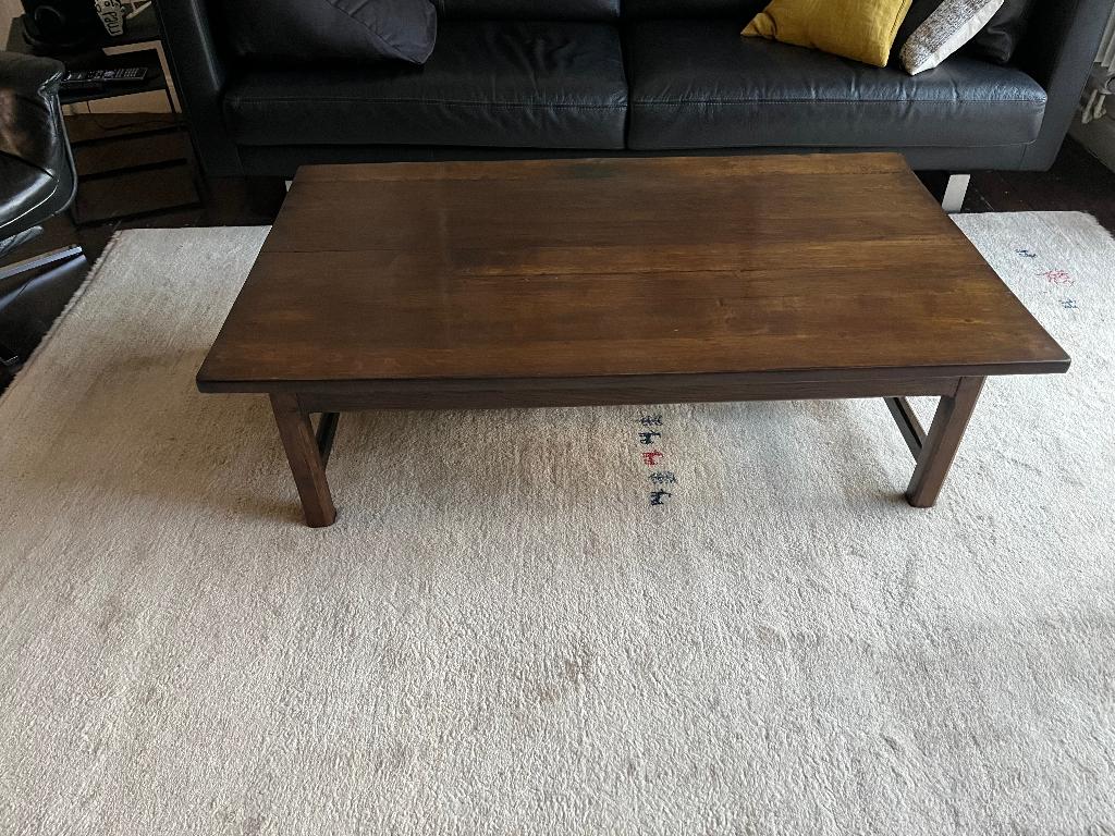 Salontafel massief eik, Huis en Inrichting, Ophalen, 100 tot 150 cm, Klassiek, Eikenhout
