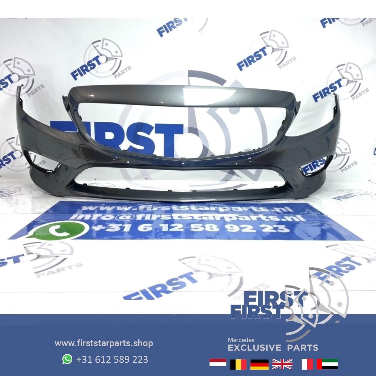 W205 C205 FACELIFT VOORBUMPER GRIJS Mercedes C Klasse bumper, Utilisé, -, Avant, -
