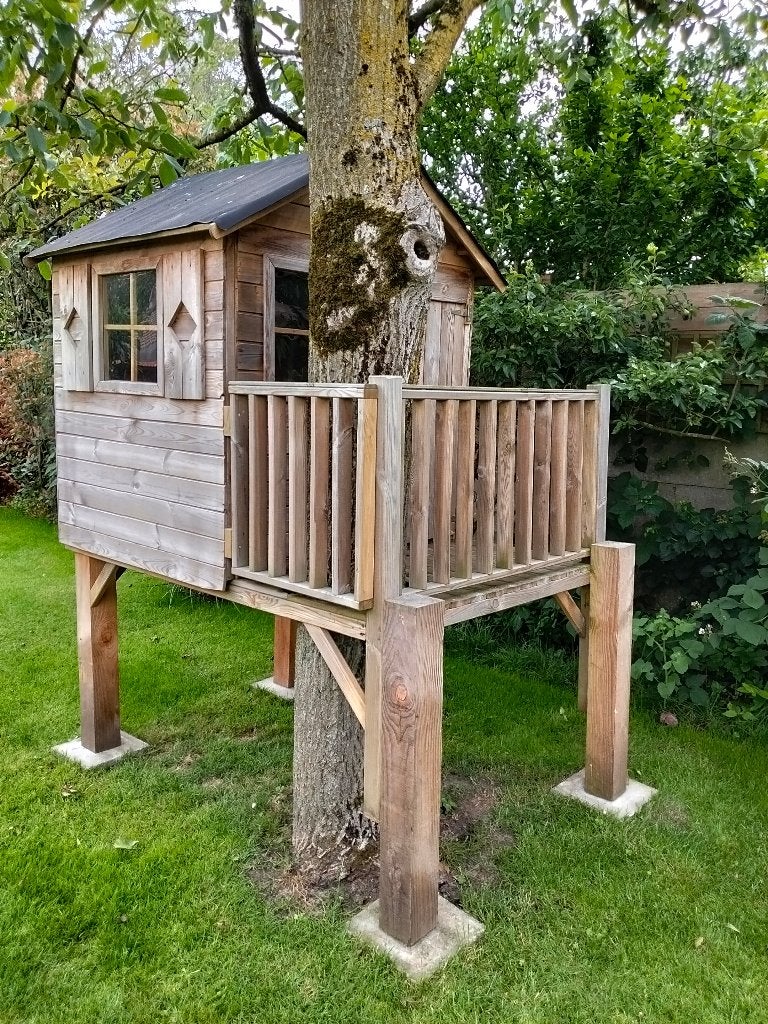 kinder boomhut houten tuinhuisje, Tuin en Terras, Ophalen, Gebruikt, Hout, Tuinhuis