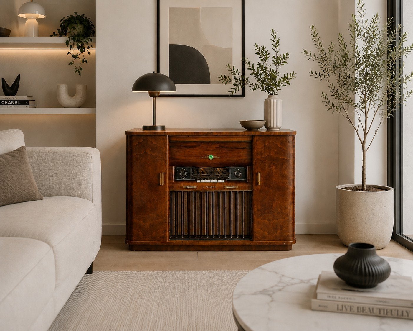 Radiomeubel Nordmende 55. ... compleet gerestaureerd .. 1955, Antiek en Kunst, Ophalen