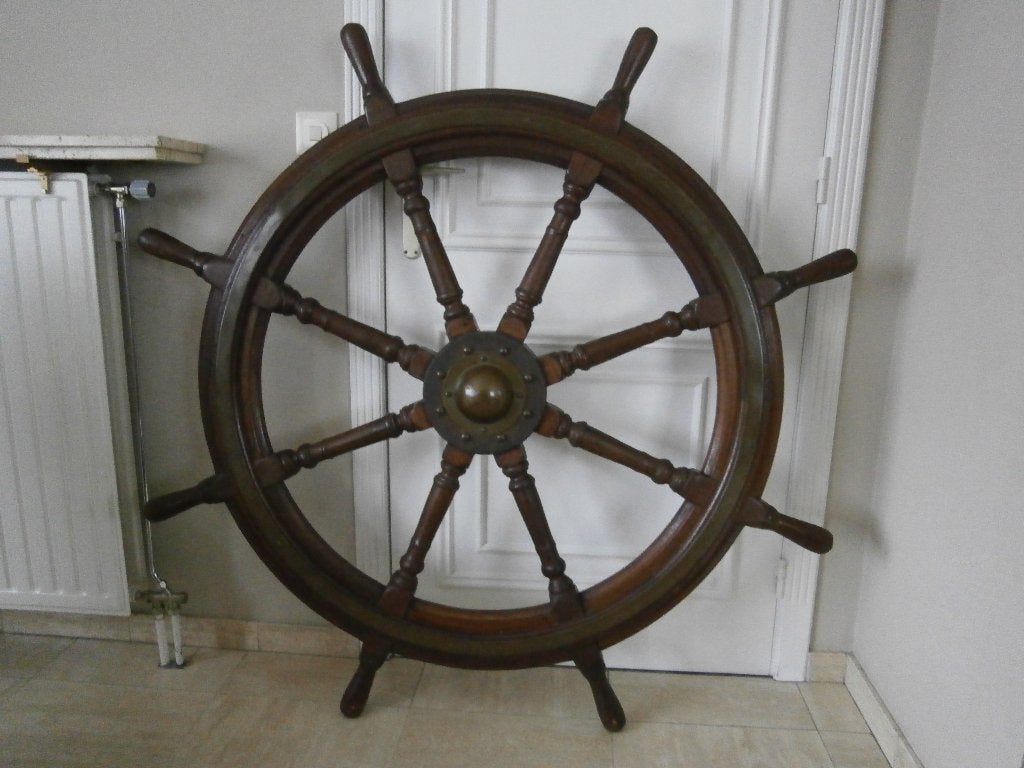 Antiek stuurwiel / scheepsrad, Verzamelen, Scheepvaart, Ophalen, Gebruikt