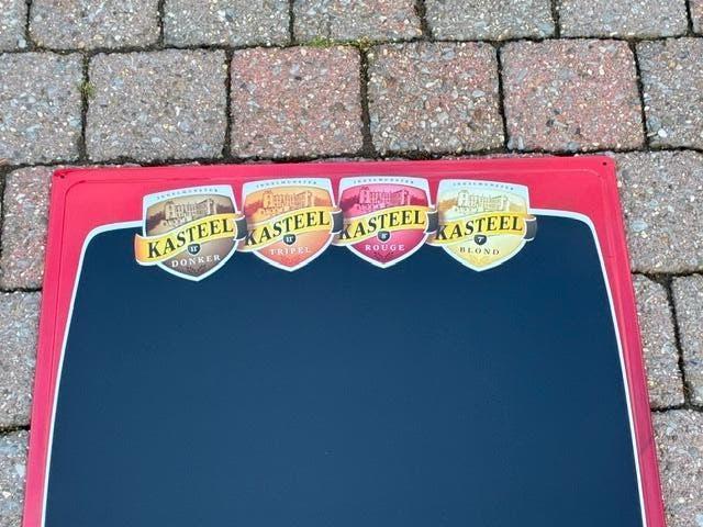 Kasteelbier licht metalen plakkaat, donker, triple,..., Ophalen, Gebruikt, Reclamebord