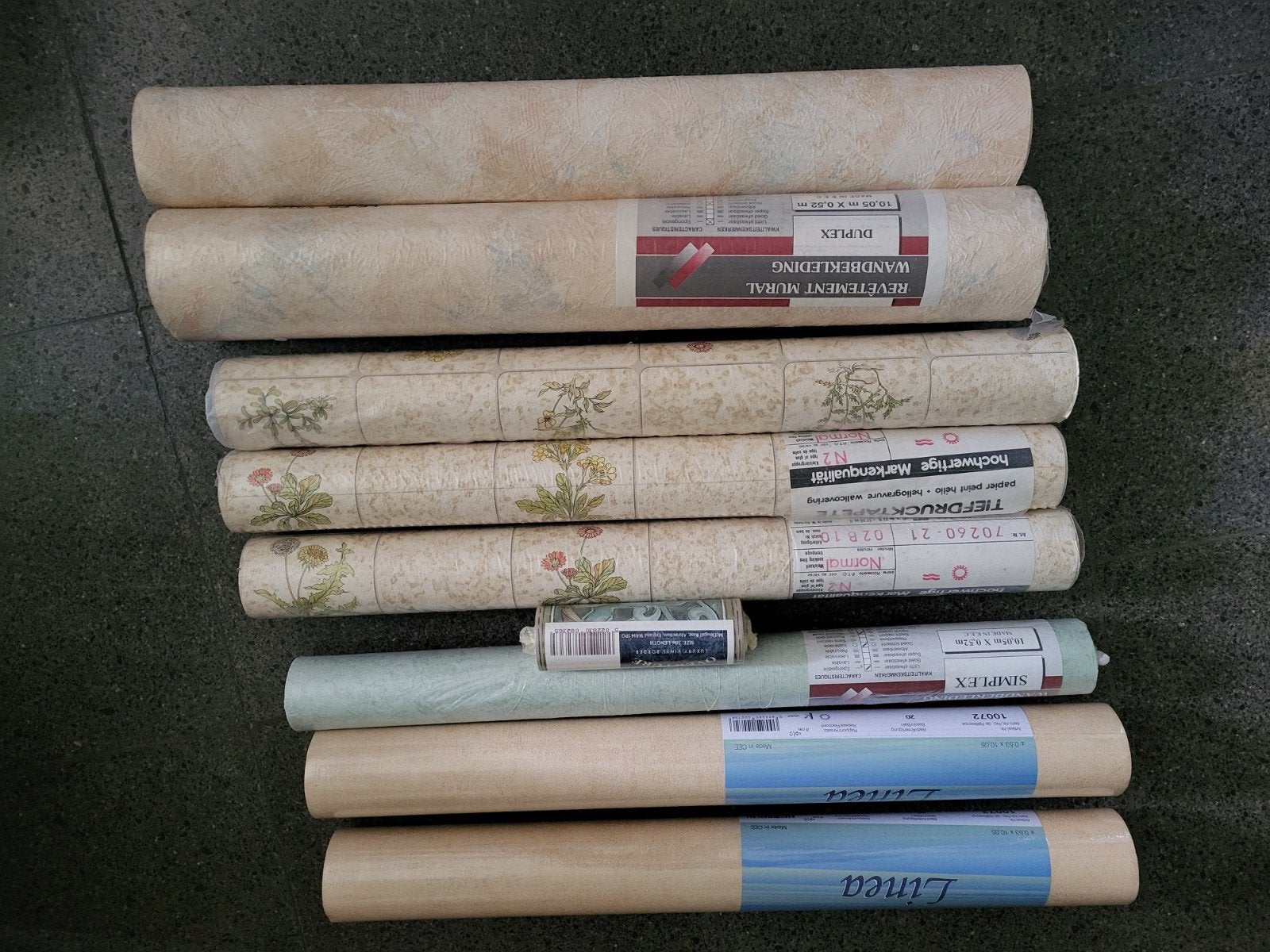 9 rollen vintage behangpapier, Huis en Inrichting, Ophalen of Verzenden, Effen, Jaren 70