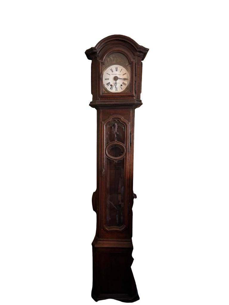 Horloge de parquet ancienne en chêne – BRIQUEMONT Gaspard, Enlèvement
